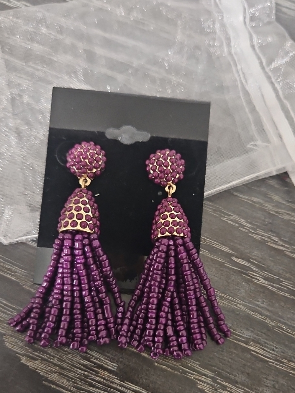 BaubleBar Purple and Gold Earrings